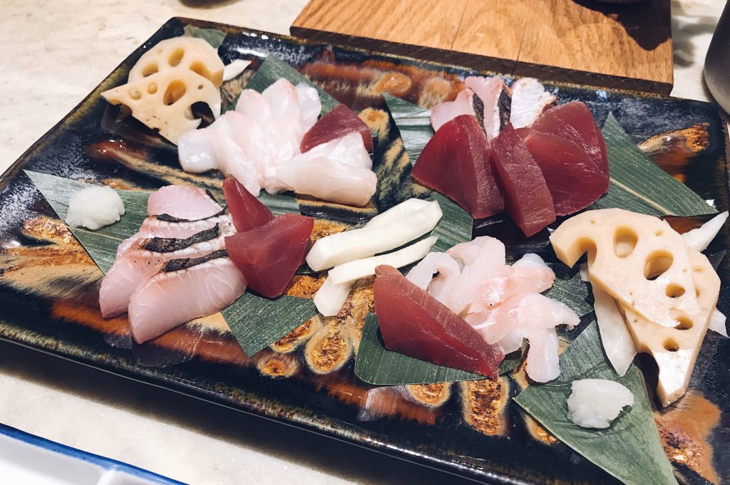 cha kaiseki osakana sashimi